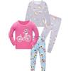 SOIBEEN Pigiama per ragazze Set 100% Cotone PJs Bambino Manica Lunga Pigiami Vestiti per bambini 2 Pezzi Outfit 1-8 Anni