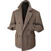 RAJEGAR Cappotti sportivi da uomo in tweed a spina di pesce slim doppio petto misto lana giacche blazer casual caldo vintage cappotto britannico