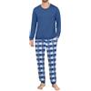 EKOUAER Pigiami Uomo Invernale Lungo Pigiama Maniche Lunghe Pigiama e Pantaloni Scozzesi con Tasche, S-XXL