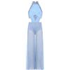 FEESHOW Bambina Body Da Danza Glitter Tuta Intera Da Ginnastica Tuta Danza Jumpsuit Gamba Larga Costume Per Bambini Balletto Lirico