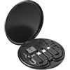 ZALUJMUS Cavo dati multifunzionale per dispositivi Lightning, USB-C e Micro-USB, cavo di trasferimento dati universale (nero)
