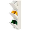 WELL HOME MOBILIARIO & DECORACIÓN Pattumiera Metallica e Riciclaggio con 3 Scomparti, 3 x 17 l (51 L) Bianco Opaco