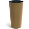 Prosperplast Vaso Lamia Slim Eco Wood alto rotondo, effetto legno naturale, 25 x 25 x 48 cm, per giardino, terrazza e balcone