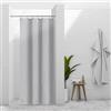 Barossa Design Tenda da doccia con 3 magneti, 91,4 x 182,9 cm, impermeabile, in plastica PEVA, leggera, per piccoli bagni, occhielli in metallo, grigio argento