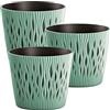 WELL HOME MOBILIARIO & DECORACIÓN 3x rotondo vaso di plastica sabbioso rotondo a Salvia Colore 15.8 (Long) x 15.8 (Larghezza) x 13.8 (Alto) cm