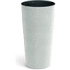 Prosperplast Vaso Lamia Slim Eco Wood alto rotondo, effetto legno bianco, 25 x 25 x 48 cm, uso interno ed esterno per giardino, terrazza e balcone