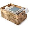 Rustic Home Resources Cesto portaoggetti in vimini per organizzare (medio) cesto intrecciato, 1 cesto di vimini medio, cestini in giacinto d'acqua e alghe marine, cestini rettangolari per mensole, cesti rustici,
