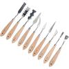 SUNGOOYUE Painting Scraper Knife Set Comfortable Grip (Pack of 10) | set di raschietti per pittura in acciaio inossidabile per artisti dell\'acquerello Impugnatura comoda Bordo a forma di