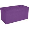 INTIRILIFE Panca pieghevole 76x38x38 cm in VIOLA - Cubo di seduta con coperchio e vano portaoggetti in tessuto con incavi - Cubo di seduta poggiapiedi richiudibile cassetto portaoggetti sgabello