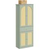 SoBuy Armadio Salvaspazio 70x34x180 cm per Camera da letto e Ingresso | Guardaroba Armadietto con 4 ante, 1 cassetto e 5 ripiani regolabili, MDF, porte in rattan, stile country per piccoli ambienti