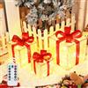 XEERUN Set di 3 Pacchi Regalo Luminosi Natale, Scatole Natalizie Luminose, LED Scatole Regalo di Natale, 8 modalità con Telecomando, per Feste, Casa, Decorazioni per L'Albero