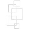 HOMCOM Libreria da Parete Sospesa 5 Cubi Legno 49.5x10.2x86cm Bianco | Cubi Intrecciati, Scaffale da Parete, per Soggiorno e Salotto