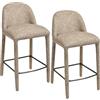 Duhome set 2 Sgabelli Bar con Schienale e Pedaliera in Metallo Sgabello Bar in Stile Moderno Realizzato in Tessuto Bouclé a Rivestimento Totale Portata Massima 129kg per Cucina Casa Bar, Grigio