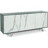 Sarmog Mobile 3 ante, Madia soggiorno moderna, Mobile tv, Madia soggiorno, 3 ante apertura push pull, Made in Italy, Kit 74x177x41 (Cemento/Marmo calacatta)