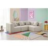 MILYsofa Divano modulare, tessuto bouclé, fodere dei cuscini removibili (Beige Crema, 4 posti)
