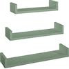 MODULARREDO | Set di 3 Mensole da Muro Design, 60x8, 50x8 e 40x8 cm p15.5, Verde Acqua Marina - Made in Italy