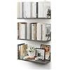 CASSA HOME DECOR CASSA TOKO Mensole a Sospensione da Parete Set di 3, Libreria per Camera da Letto, Soggiorno, Ufficio, Bagno, Cucina Rustico in Legno con Staffa in Metallo (Grigio)