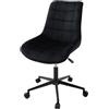 ML DESIGN modern living ML-Design Sedia da Scrivania Sedile in Velluto Sgabello Girevole Nero Struttura in Metallo Sedia da Ufficio Ergonomica Sedia Imbottita con Schienale Regolabile in Altezza Girevole a 360° con 5 Rotelle