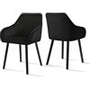 Goeurvant Sedie Sala da Pranzo Moderne in Velluto Sedie Cucina Gambe in Legno Sedia Soggiorno Set da 2 Nero