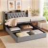 LKPOMI Letto Matrimoniale 160x200 con Contenitore, Letto imbottito con LED e USB, Struttura Letto Contenitore con testiera e rete a doghe, Velluto, Senza Materasso (Grigio A, 160 x 200 cm)