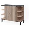 Vicco Mobile sottolavabo per bagno Aquis, Sonoma 79.6 x 64 cm | 2 Ante · 7 scomparti · Apertura per sifone · Interno spazioso · Spazio aperto & chiuso