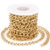 Niboken Catena a Maglia Metallo, 1 Rotoli 5m Catena a Collane in Alluminio, Catena per Braccialetto Collane Creazione di Gioielli Accessori Fai-da-Te da Donna e Uomo (Oro)