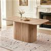 JZGORC Tavolo da Pranzo Rettangolare con Gambe Arrotolabili a Forma di Botte, Adatto a Cucine e Sale da Pranzo, 4-6 Posti a Sedere, 160x90x75 cm Tavolo da Cucina, Finitura in Legno Chiaro