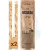 MODOGO® Miswak Siwak Spazzolino x2 - Cura dentale naturale con bastoncino Miswak - Legno dentale bio per denti sani - Pulizia dentale tradizionale per l'uomo e l'ambiente - Confezione fresca