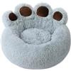 Mateju Cuccia Cane Ciambella, Lettino Gatto Cane Interno in Peluche Morbida Letto Gatto Forma Zampa Cuccia per Animali Domestici con Fondo Antiscivolo per Piccolo e Media (Grigio chiaro,70cm)