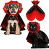 HSSPYY Mantello per cani, costumi di Halloween per cani di taglia grande, media e piccola, costume da vampiro per cuccioli, mantello per gatti, feste cosplay, rosso e nero