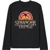 Stranger Things Stranger Things Sunset Logo Unisex Long Sleeve T Shirt, Black T-Shirt Unisex - Adulto