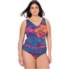 Ulla Popken Badeanzug, ohne Softcups, V-Ausschnitt, Recycelt Costume Intero Donna
