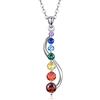 KINGWHYTE Collana chakra/Om in argento Sterling 925, gioiello per chakra, guarigione, bilanciamento, collana per uomini, donne e ragazze, 45,7 cm + 5,1 cm catena in argento, Argento sterling