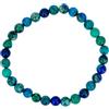 Generisch Taddart Minerals - Bracciale verde blu con gemme naturali azzurrite e malachite con sfere da 6 mm montate su filo di nylon elastico, realizzato a mano