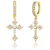 Jpltlvy Orecchino a forma di croce con zirconia cubica, stile hip hop, da indossare tutti i giorni, unisex, regalo per uomo e donna