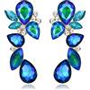 EVER FAITH Orecchini in cristallo Art Deco scintillanti a goccia d'acqua Prom Teardrop Marquise Lampadario da donna chiaro tono oro