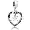 MiniJewelry Ciondoli da donna con lettere dalla A alla Z, a forma di cuore, per bracciali, collane, nome dell'alfabeto