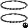 Apocalyptic-K Cavigliera elastica da donna, confezione da 2, 4 mm, 24 cm, pietra occhio di tigre, ossidiana, tormalina