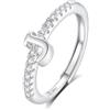 INFUSEU Anello Con Iniziale, Argento 925 Anelli Donna Regolabili A-z Lettera Captiale Impilabili Personalizzato Nome Gioielli Regalo Di Mamma Donna