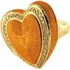 Generico Anello Regolabile a Cuore con Cristalli Swarovski, Design moderno, Placcato Oro