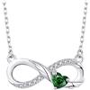 starchenie Collana da donna in argento Sterling 925 con ali d'angelo, cuore e pietra portafortuna