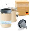 HAVENHAUS Set di 2 trappole per mosche della frutta, beige, riutilizzabili, per cucina, sbarazzarsi di moscerini della frutta, trappola per mosche della frutta, colore beige