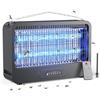 Pochrus Lampada Antizanzare, 20W 3500V Zanzariera Elettrica, UV Lampada Zanzare con Timer e Telecomando, Zanzare Elettrico Ecologica e Silenziosa, Adatta per Giardino, Cucina, Camera Letto,Ufficio (Nero-02)