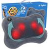 Zyllion Shiatsu Massaggiatore per schiena e collo - Cuscino per massaggio profondo dei tessuti 3D con calore per alleviare il dolore muscolare, sedie e automobili - Velluto ardesia (ZMA-13-SLV)