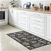 CARPETIA Tappeto da Cucina Tappeto Corridoio Lavabile rutschfest COFFEE grigio scuro - nero - bianco piatto corto 80 x 150 cm