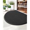Diaxilu Zerbino semicircolare, 43 x 76 cm, per esterni, antiscivolo, in silicone, durevole, antipolvere e lavabile, per corridoio, terrazza, ingresso, nero