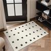 GENIMO Tappeto Interno Esterno Effetto Sisal Minimalista, Tessitura Piatta in Polipropilene Lavabile, Antiscivolo, Resistente alle Intemperie per Balcone Terrazza Soggiorno Cucina trama quadrata 60x90 cm