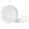 WishDeco Set di 6 Piatti Dessert, Servizio Piatti Moderni 20,5cm | Piattini per Dolci Bianchi, Piattini Piani per Insalata, Torta, Pasta