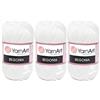 Yarn Art Begonia 100% cotone mercerizzato, lotto di 3 matasse, 50 g ciascuno (169 m), Fine Sport: 2 (003 bianco)
