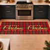 Generico Tappeto Cucina Antiscivolo Lavabile a Mano con Panno Umido, Disponibile in Varie Metrature, Tappeti per Cucina Sopra Microfibra Sotto Gomma Antiscivolo (Natale Tartan, 52x500cm)